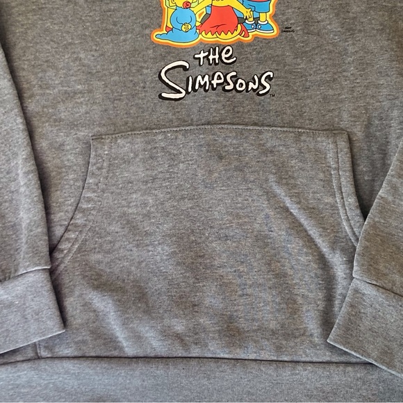 THE SIMPSONS  Old Navy Gray Hoodie Size L Unisex Graphic Sweatshirt - Picture 4 of 10